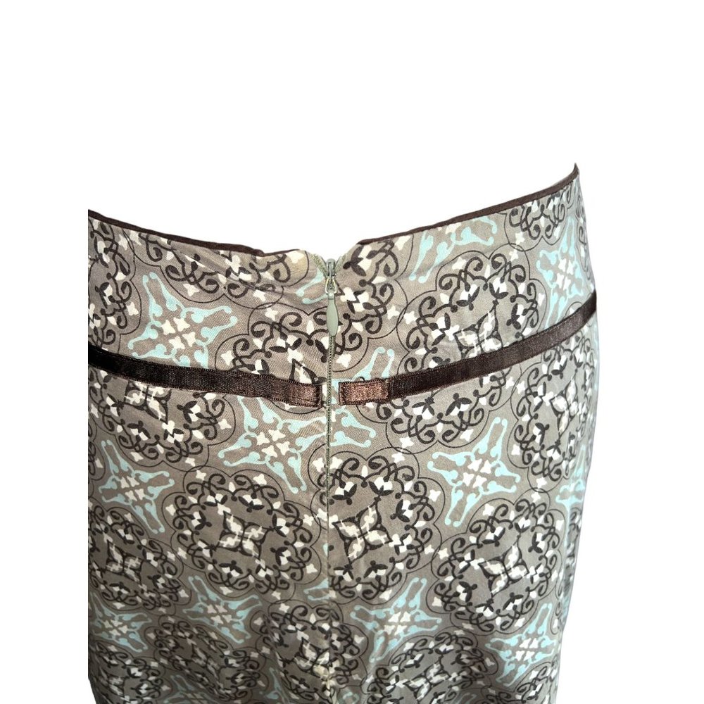 Linden Hill Boho Pale Blue and Brown Skirt with Embellishments Women Size 12 - Picture 4 of 7